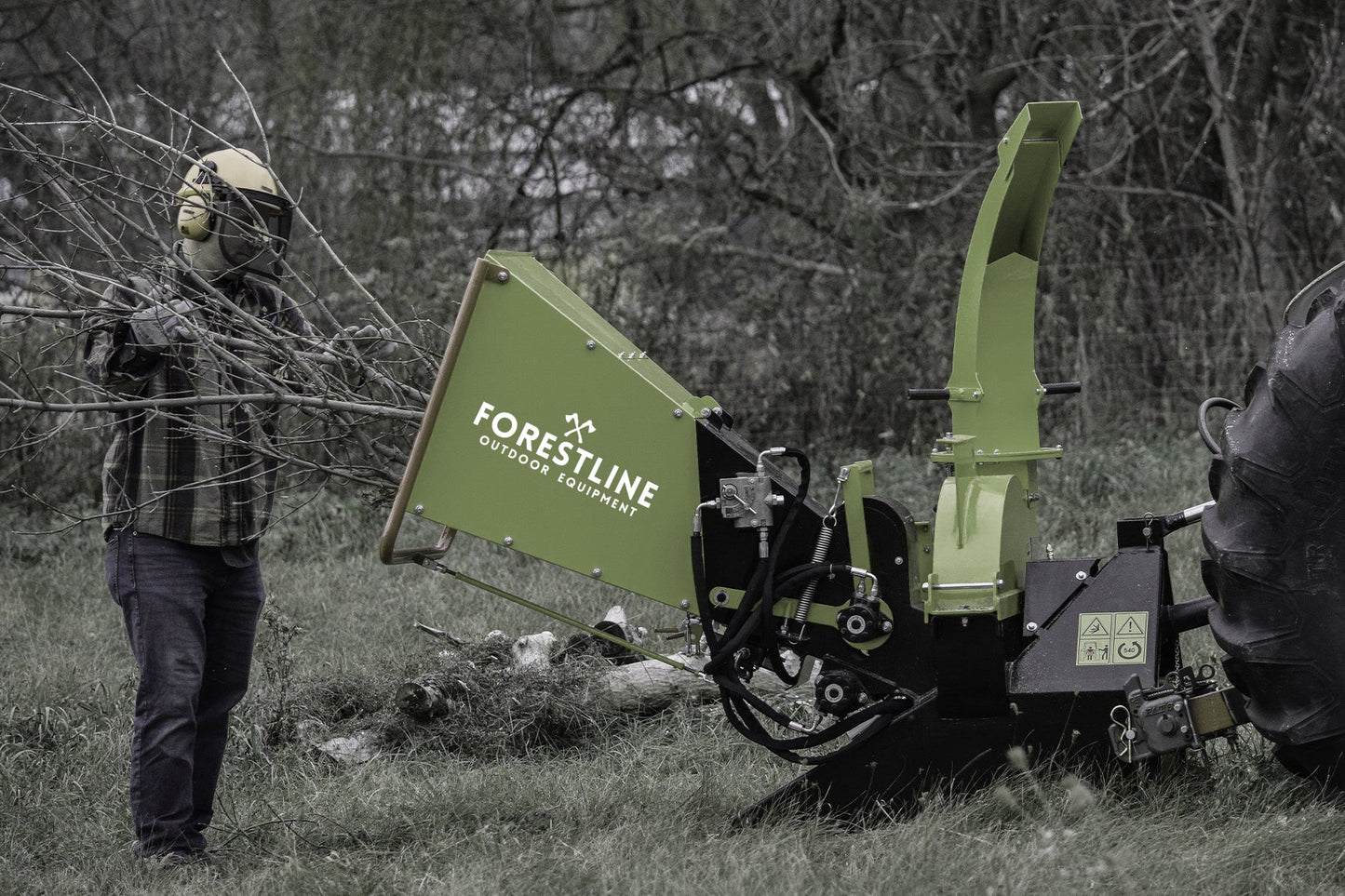 Forestline DH8 8" PTO Wood Chipper with Dual Hydraulic In-feed