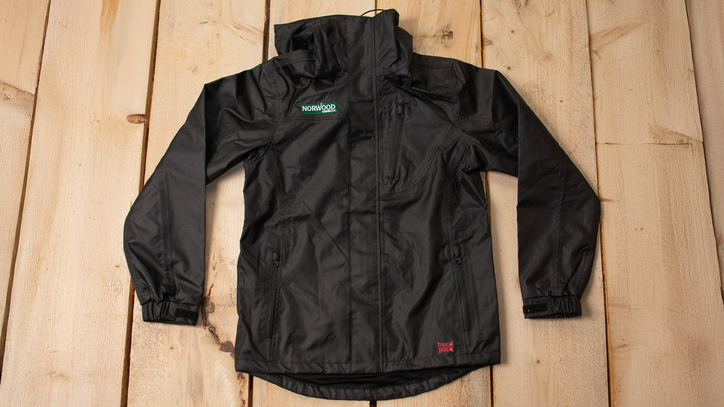 Chaqueta impermeable Norwood de Tough Duck, color negro