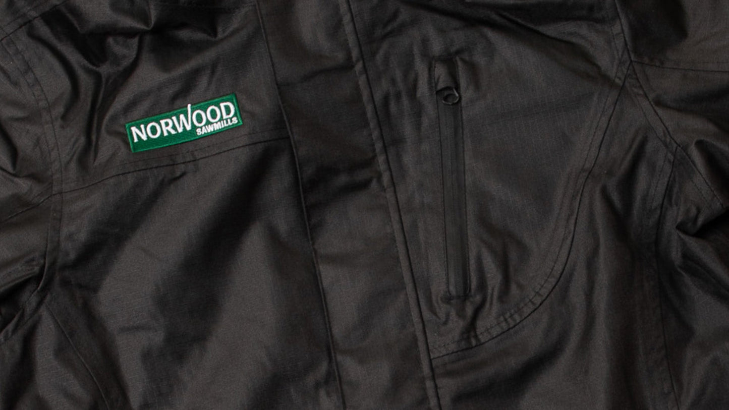 Chaqueta impermeable Norwood de Tough Duck, color negro
