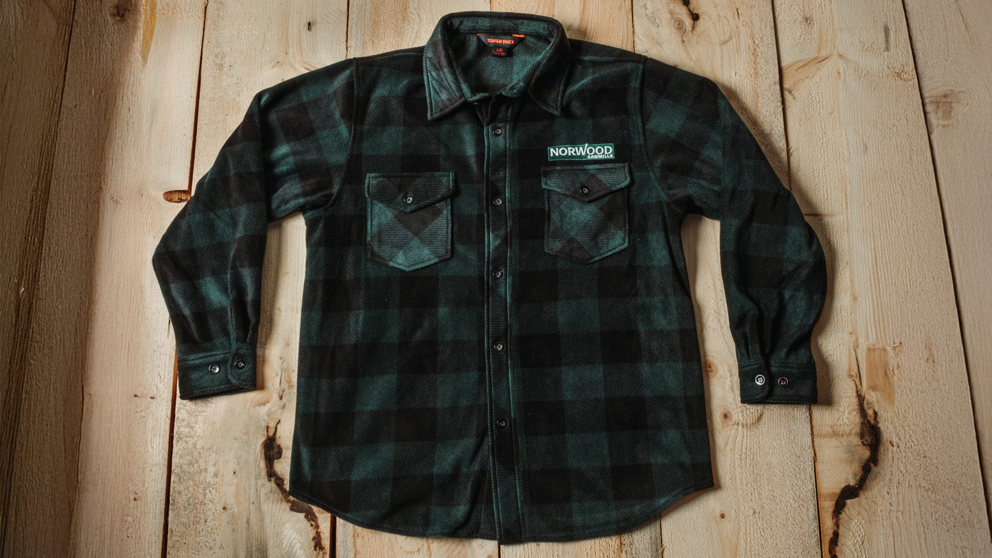 Norwood Buffalo Check Fleece Shirt by Tough Duck, Green