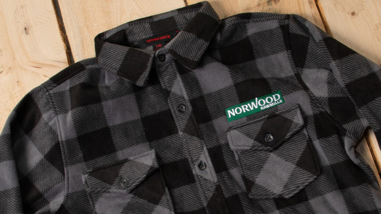 Norwood Buffalo Check Fleece Shirt by Tough Duck, Gray